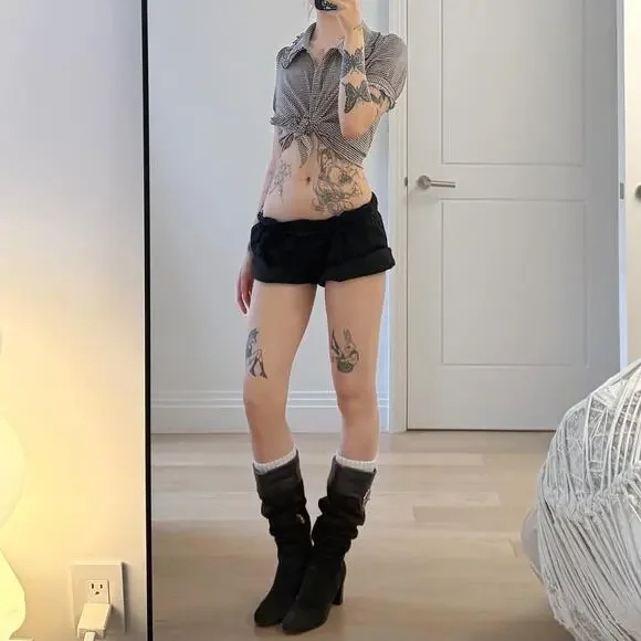 Japanese vintage gingham tie front blouse - Picture 3 of 8